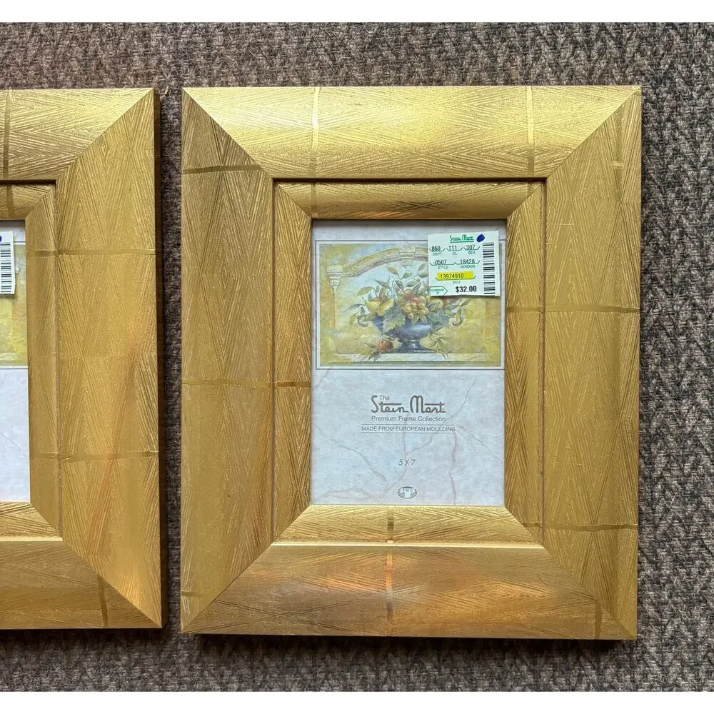Premium Gold Textured Finish Frame Collections Lot Bundle 2 New NWT 5 x 7 $65